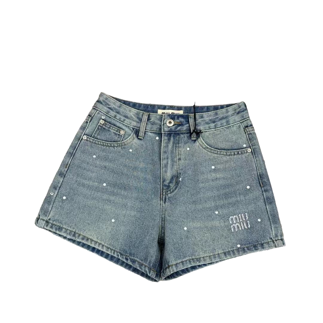 New Rhinestone Denim Shorts