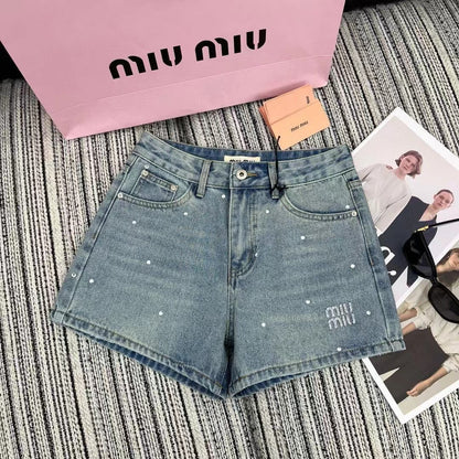 New Rhinestone Denim Shorts