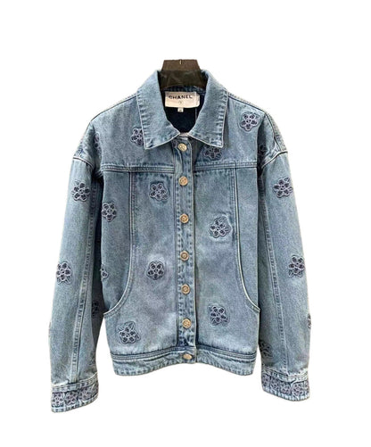 New Camellia Embroidered Lapel Jacket