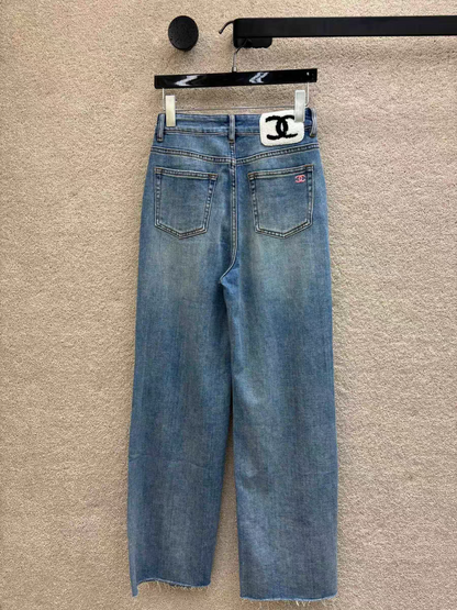 New embroidered straight jeans