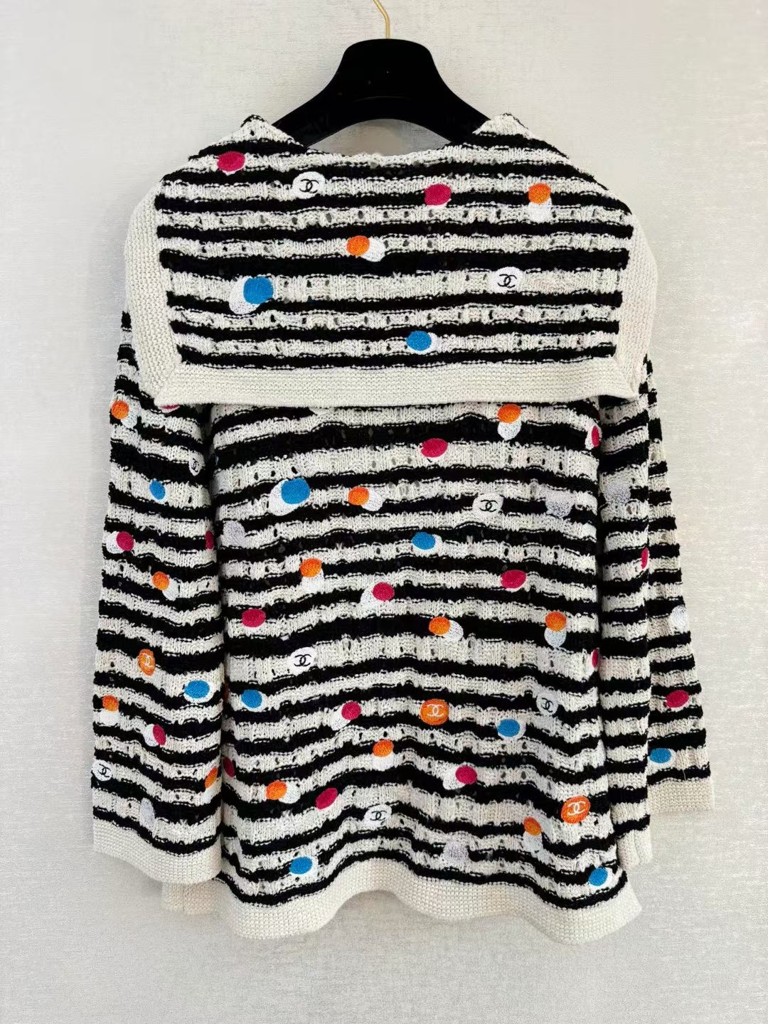 New logo button contrast color knitted long sleeve