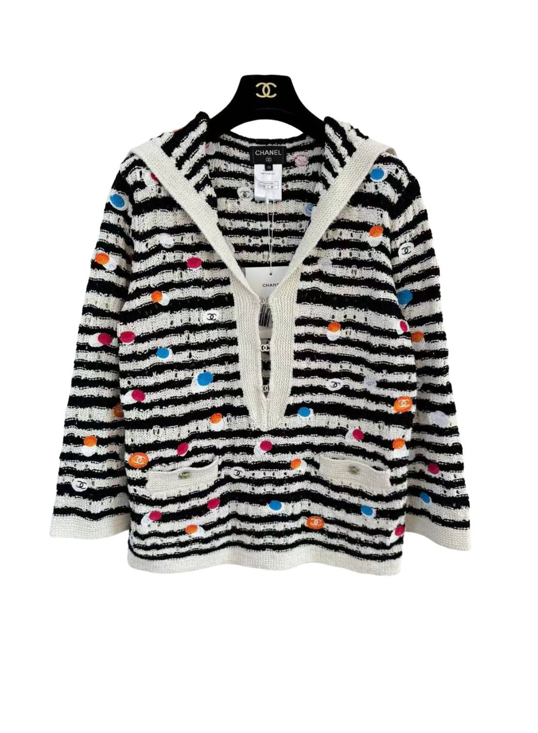 New logo button contrast color knitted long sleeve