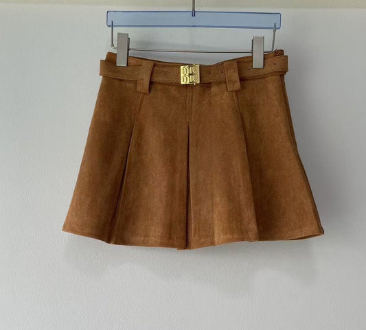 New suede leather skirt