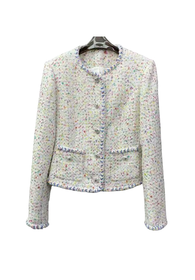 New heavy color sequin tweed jacket