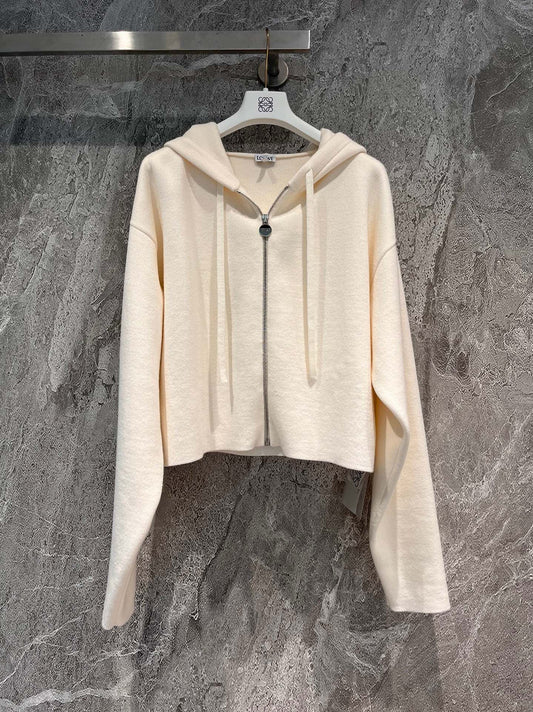 New style hooded zipper knitted long sleeve