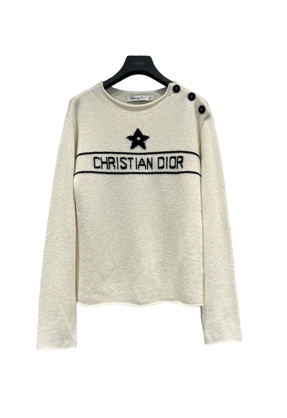 New letter button knitted sweater long sleeves