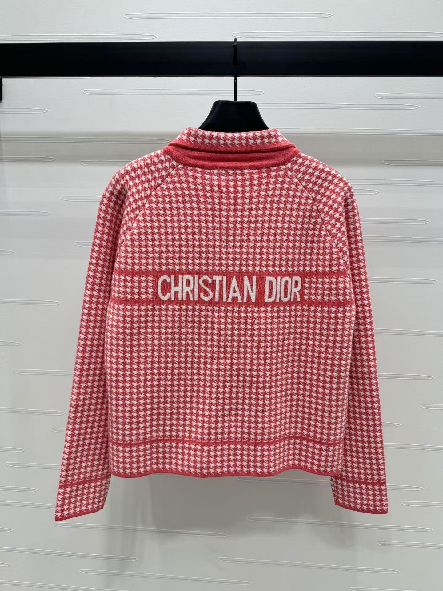 New checkered knitted jacket