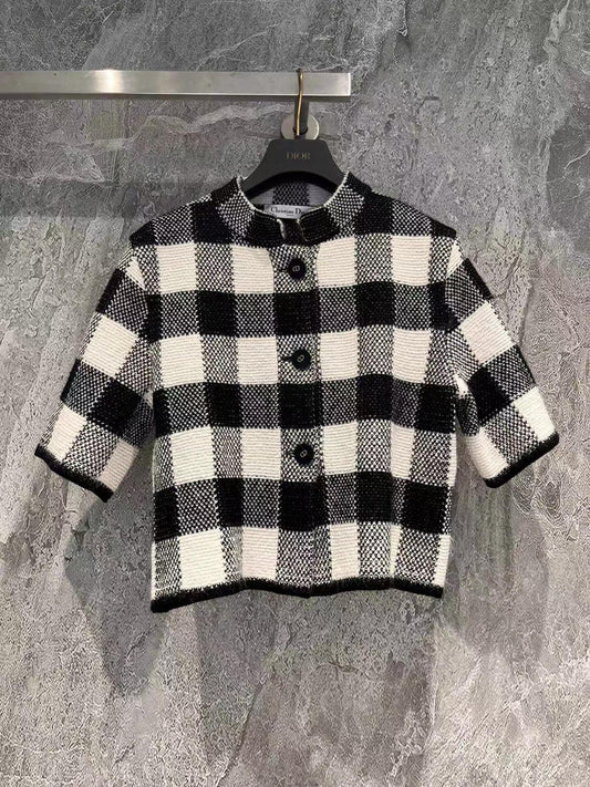 New contrast plaid jacket