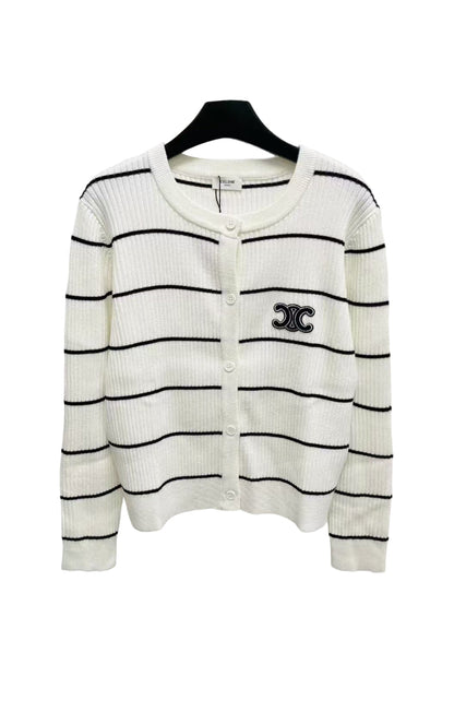 New launches new striped knitted cardigan