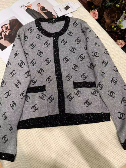 New Logo Print Wool Cardigan