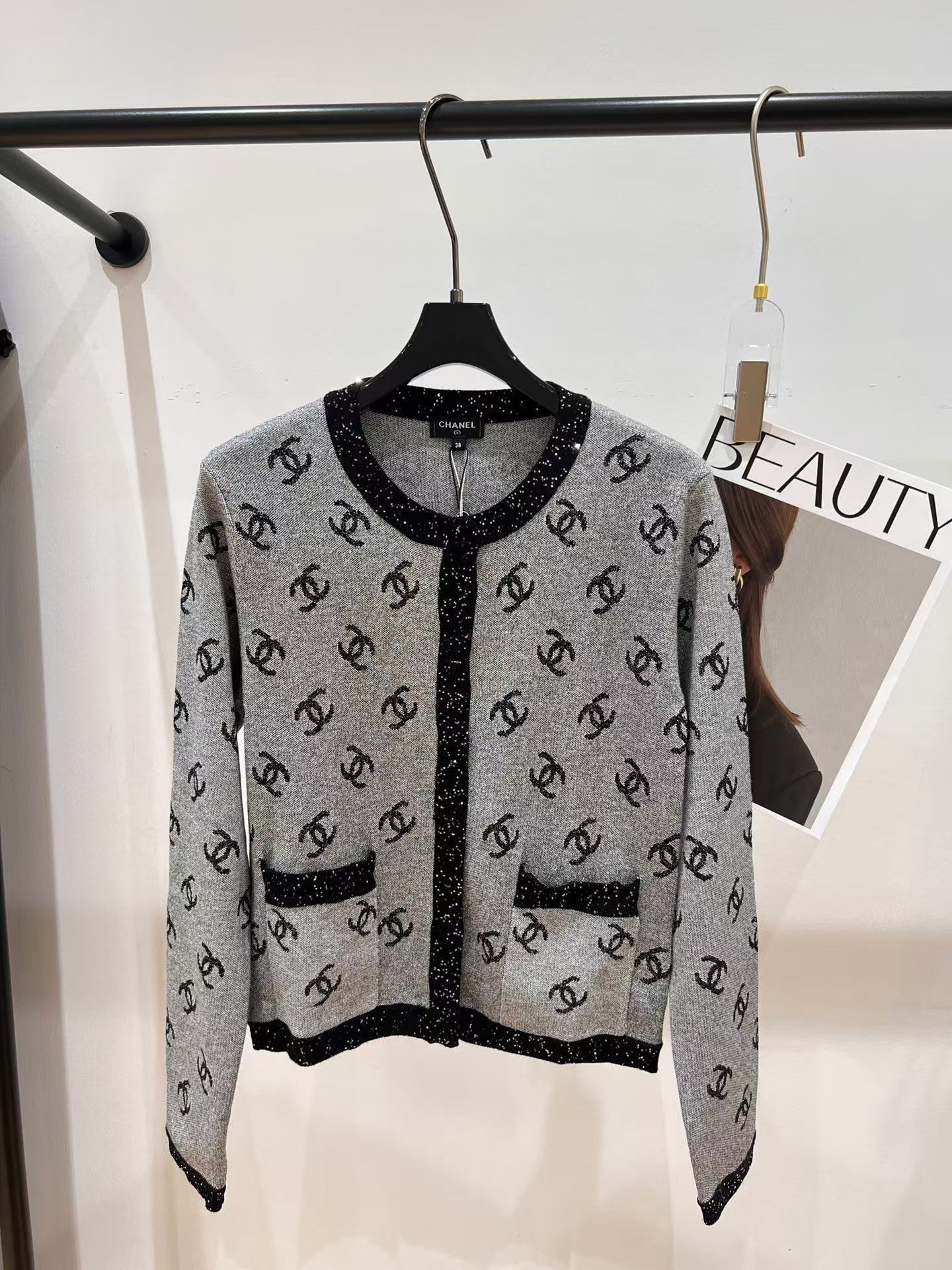 New Logo Print Wool Cardigan