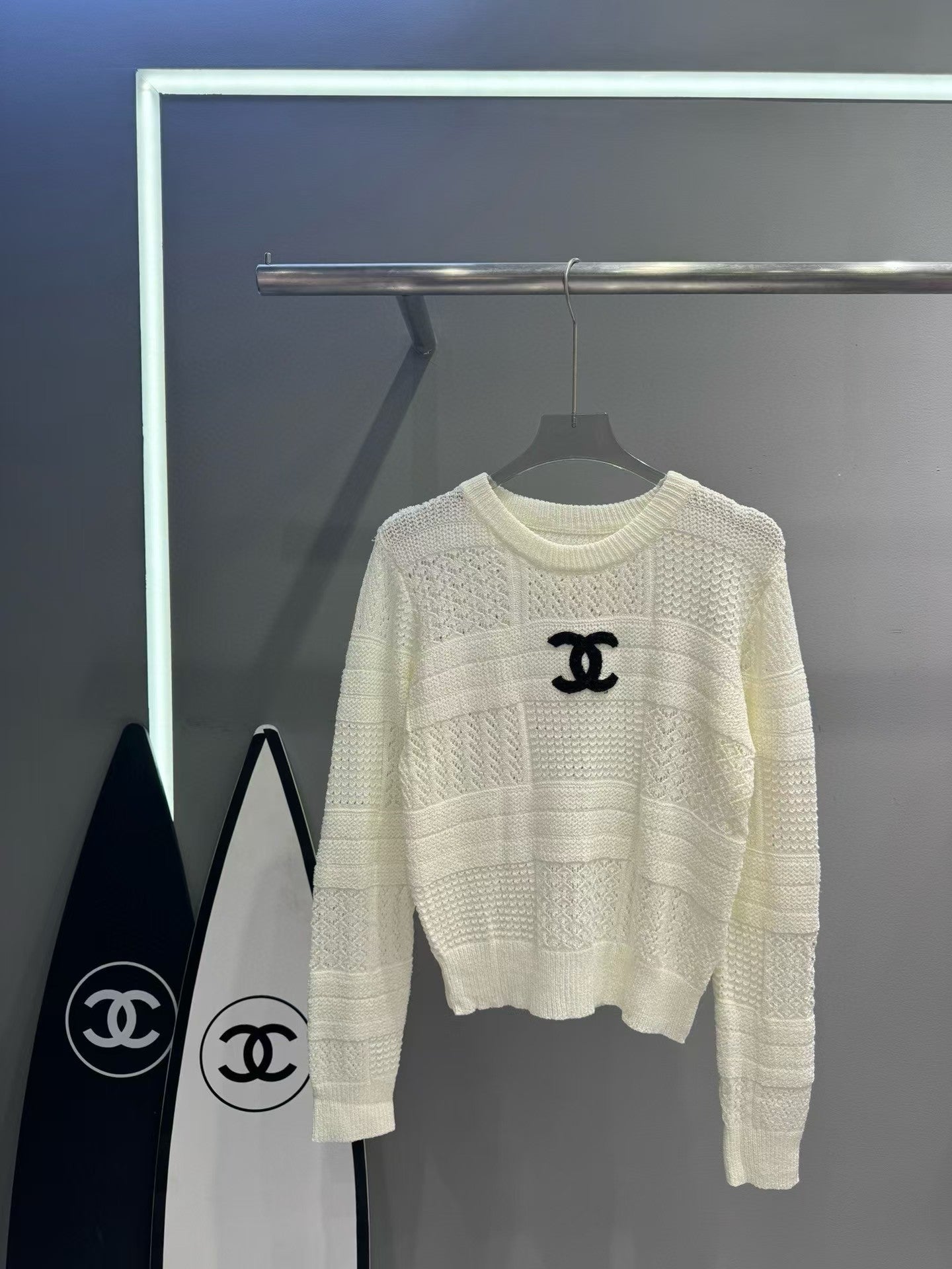 New Cut Out Logo Knit Sweater