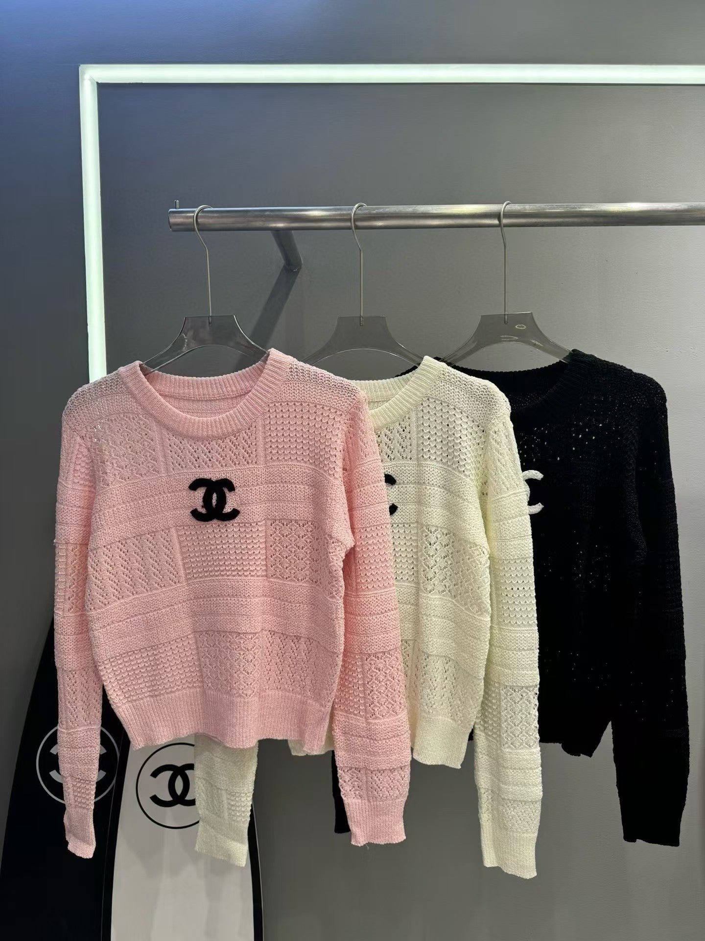 New Cut Out Logo Knit Sweater