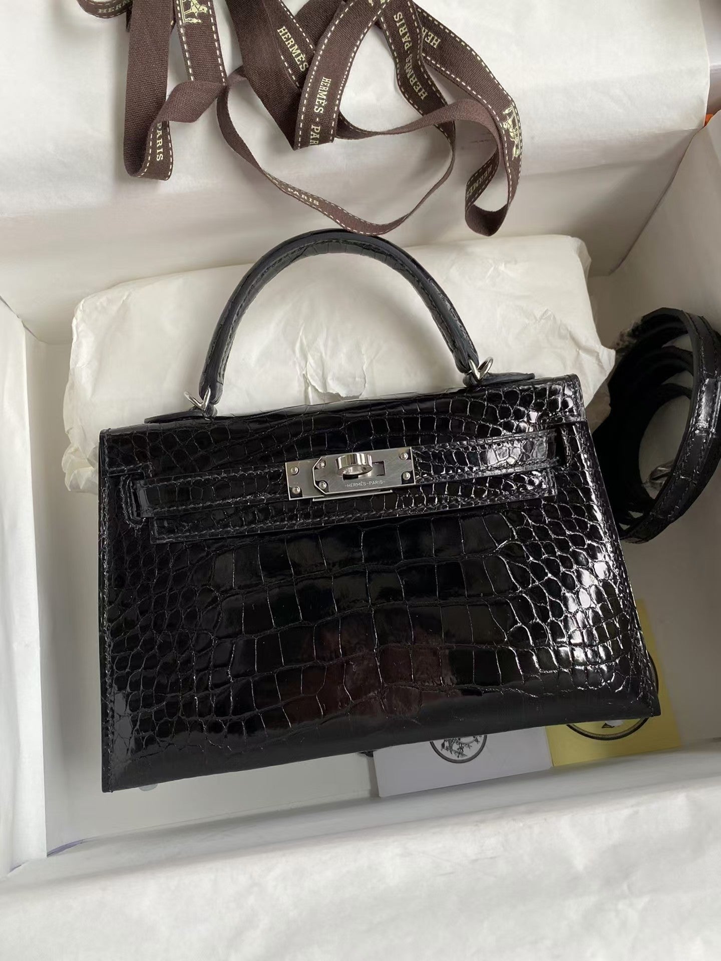 New Crocodile Embossed Small Square Bag（19.5CM*12.5CM*5.5CM）