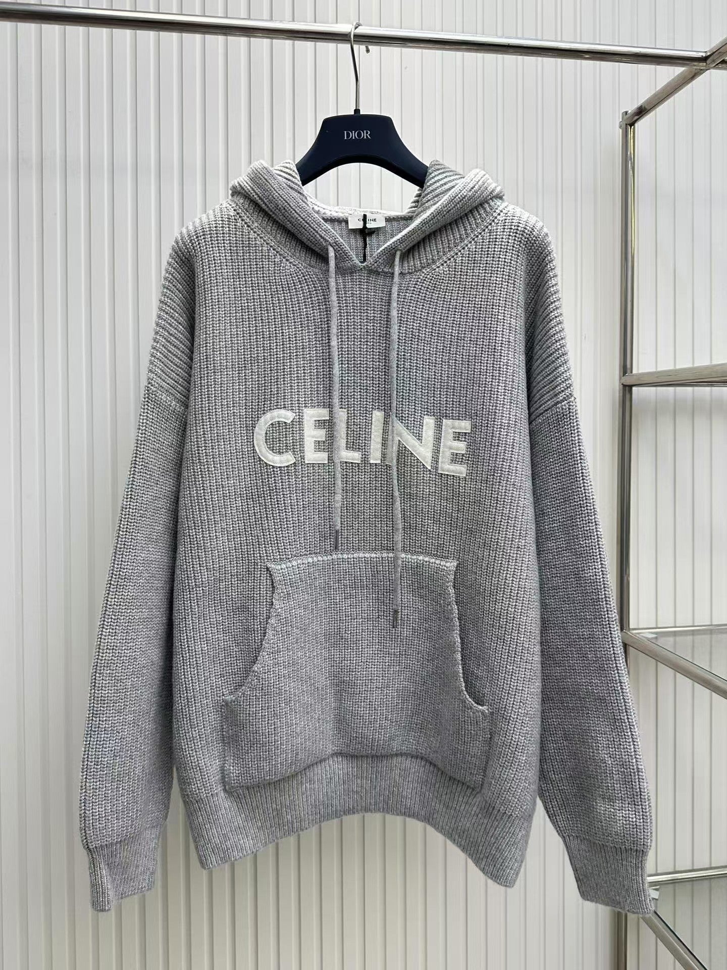 New Letter Embroidery Hooded Knitted Sweater