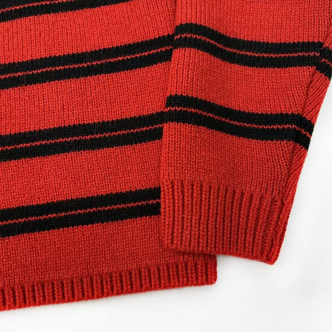 New Striped Knitted Cardigan Sweater