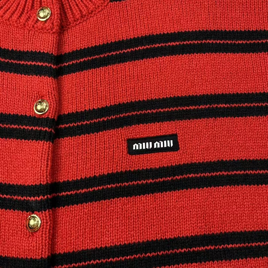 New Striped Knitted Cardigan Sweater