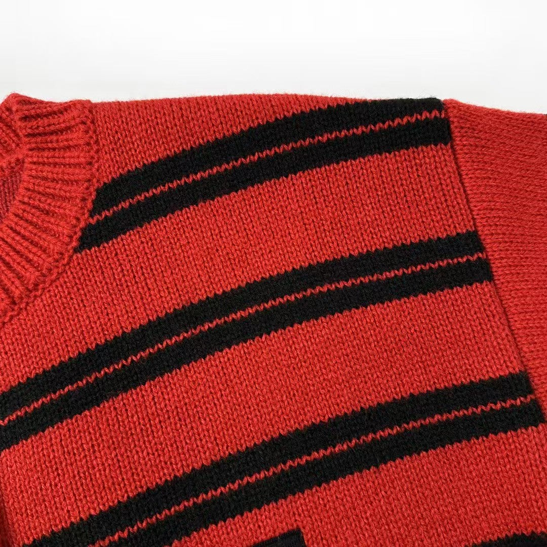 New Striped Knitted Cardigan Sweater