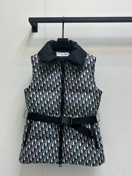 New style monogram print down vest