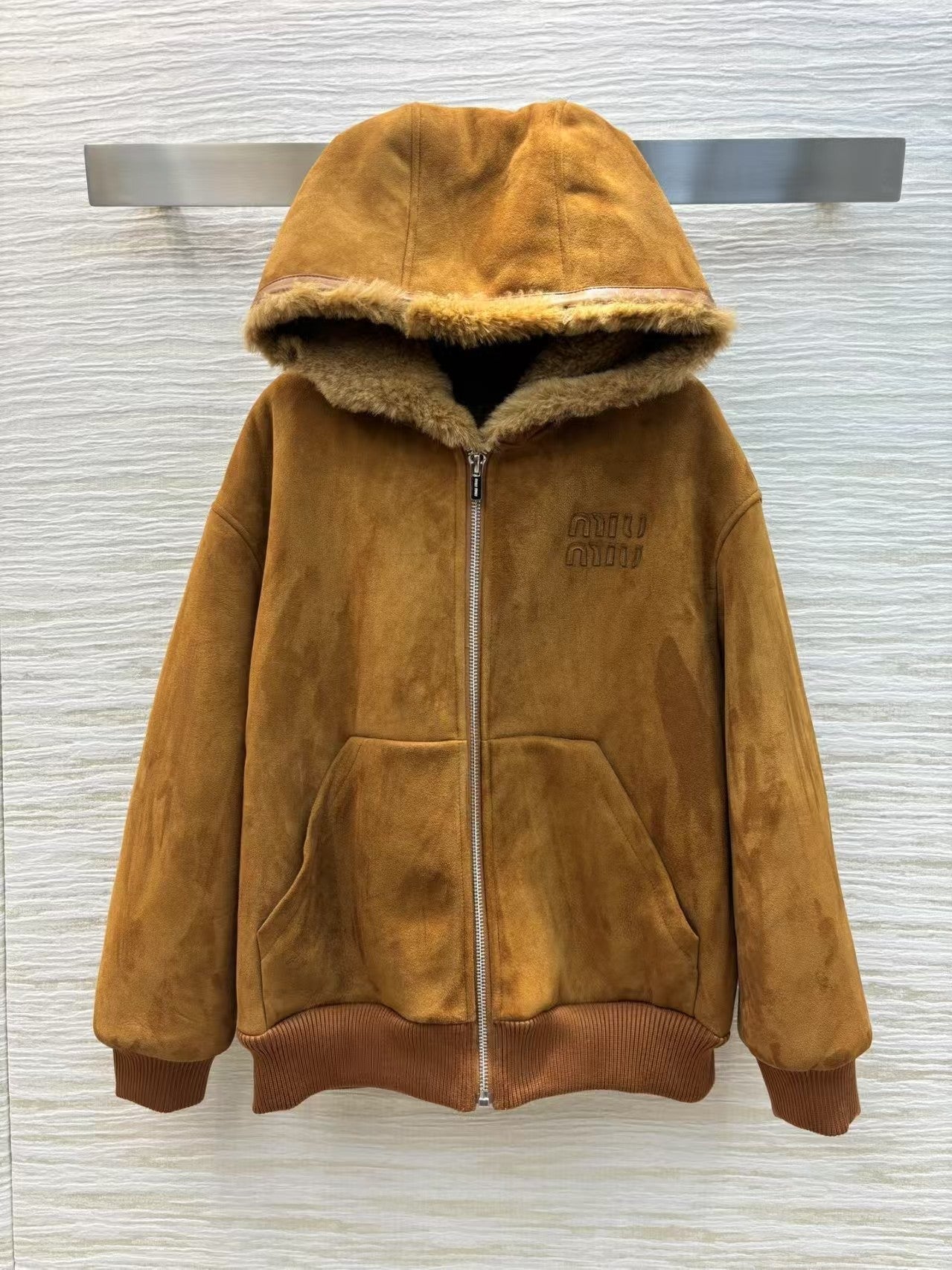 New hooded suede jacket