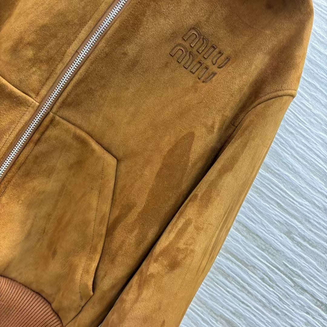 New hooded suede jacket