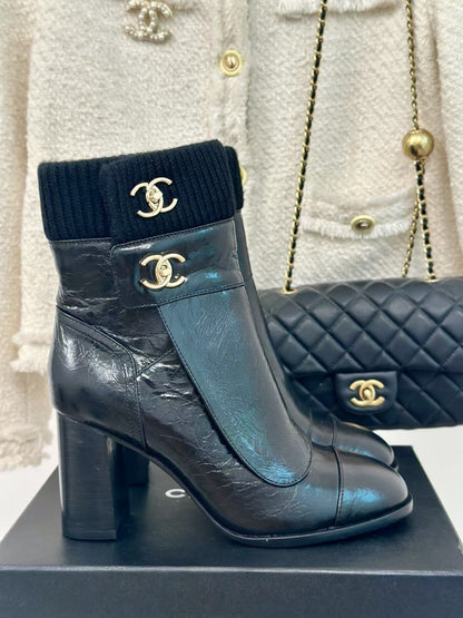 New Classic Logo High Heel Ankle Boots