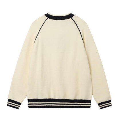 GUCC25 Early Spring Drop Shoulder Letter Embroidered Sweatshirt