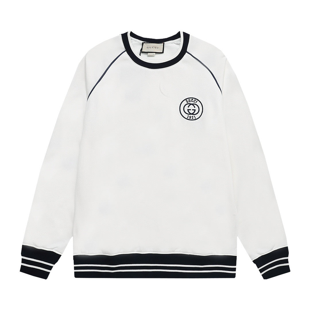 GUCC25 Early Spring Drop Shoulder Letter Embroidered Sweatshirt