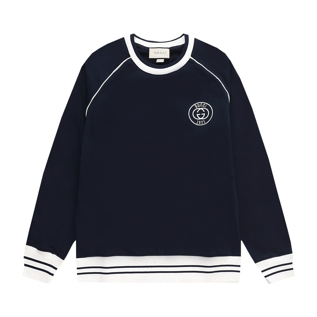 GUCC25 Early Spring Drop Shoulder Letter Embroidered Sweatshirt