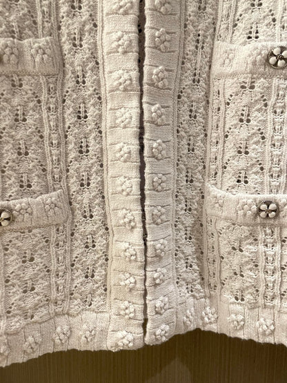 New white floral cardigan