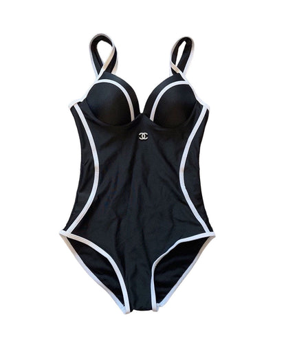 New super slim fit small logo one piece swimsuit