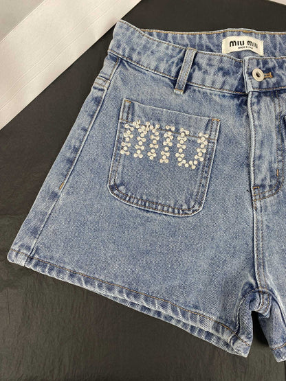 New hot diamond logo denim shorts