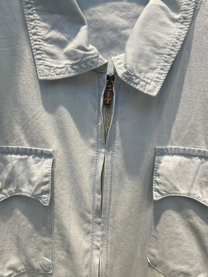 New Light Blue Washed Denim Zipper Jacket