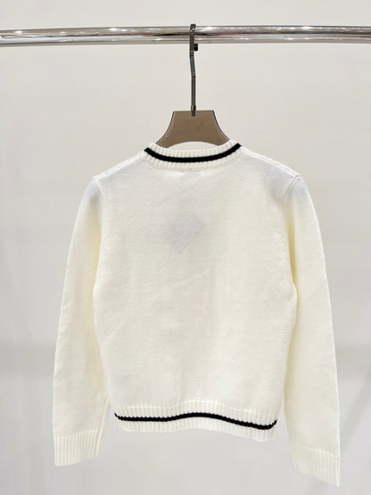 New color matching letter jacquard knitted long sleeve