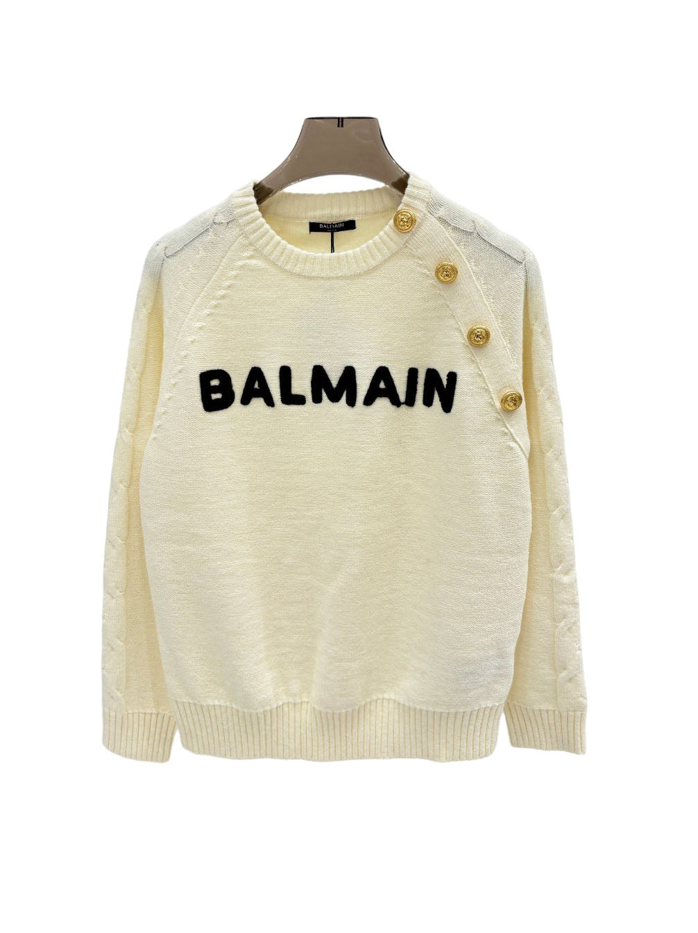 New solid color letter jacquard knitted long sleeve