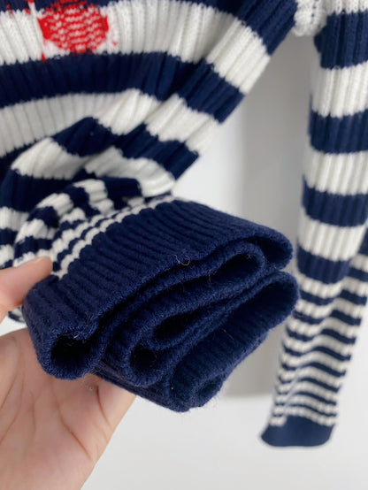 New contrast striped wool knit long sleeves