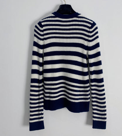 New contrast striped wool knit long sleeves