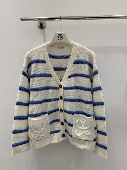 New Striped Knitted Cardigan Sweater