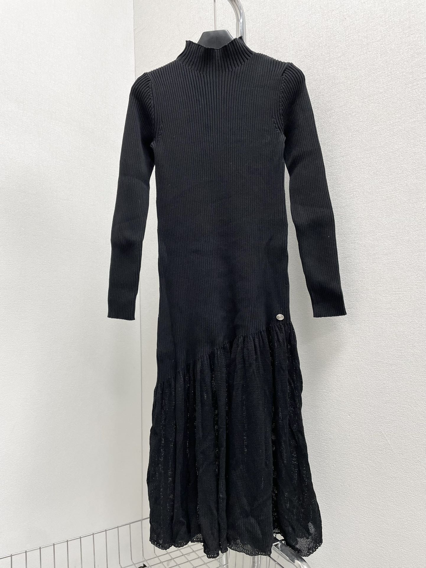 New high collar knitted dress