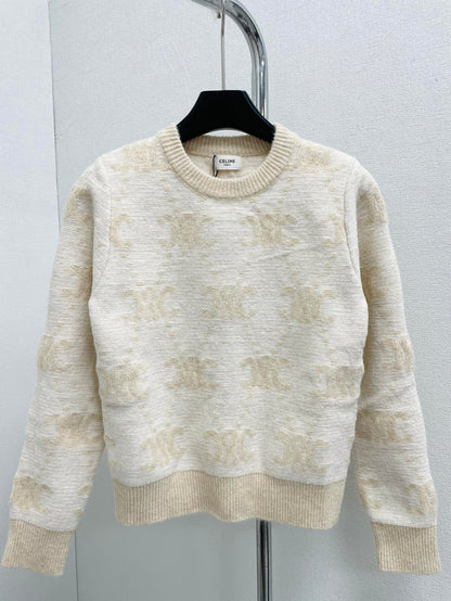 New Crew Neck Logo Print Wool Sweater