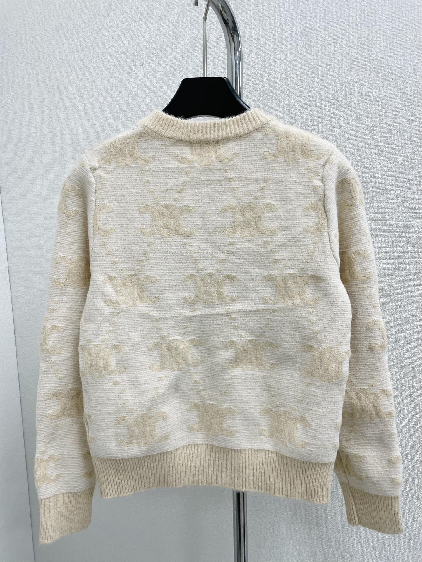 New Crew Neck Logo Print Wool Sweater