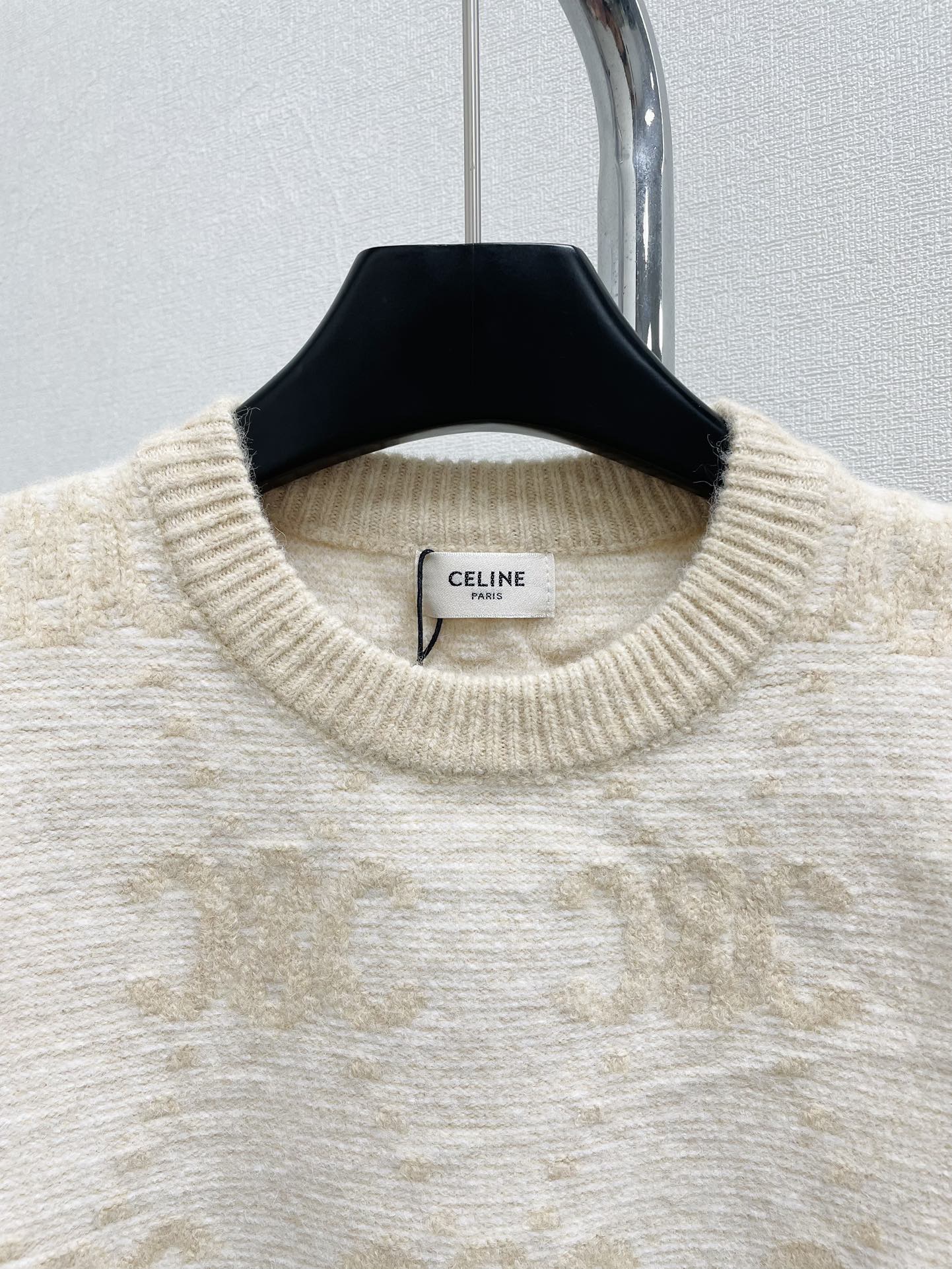 New Crew Neck Logo Print Wool Sweater