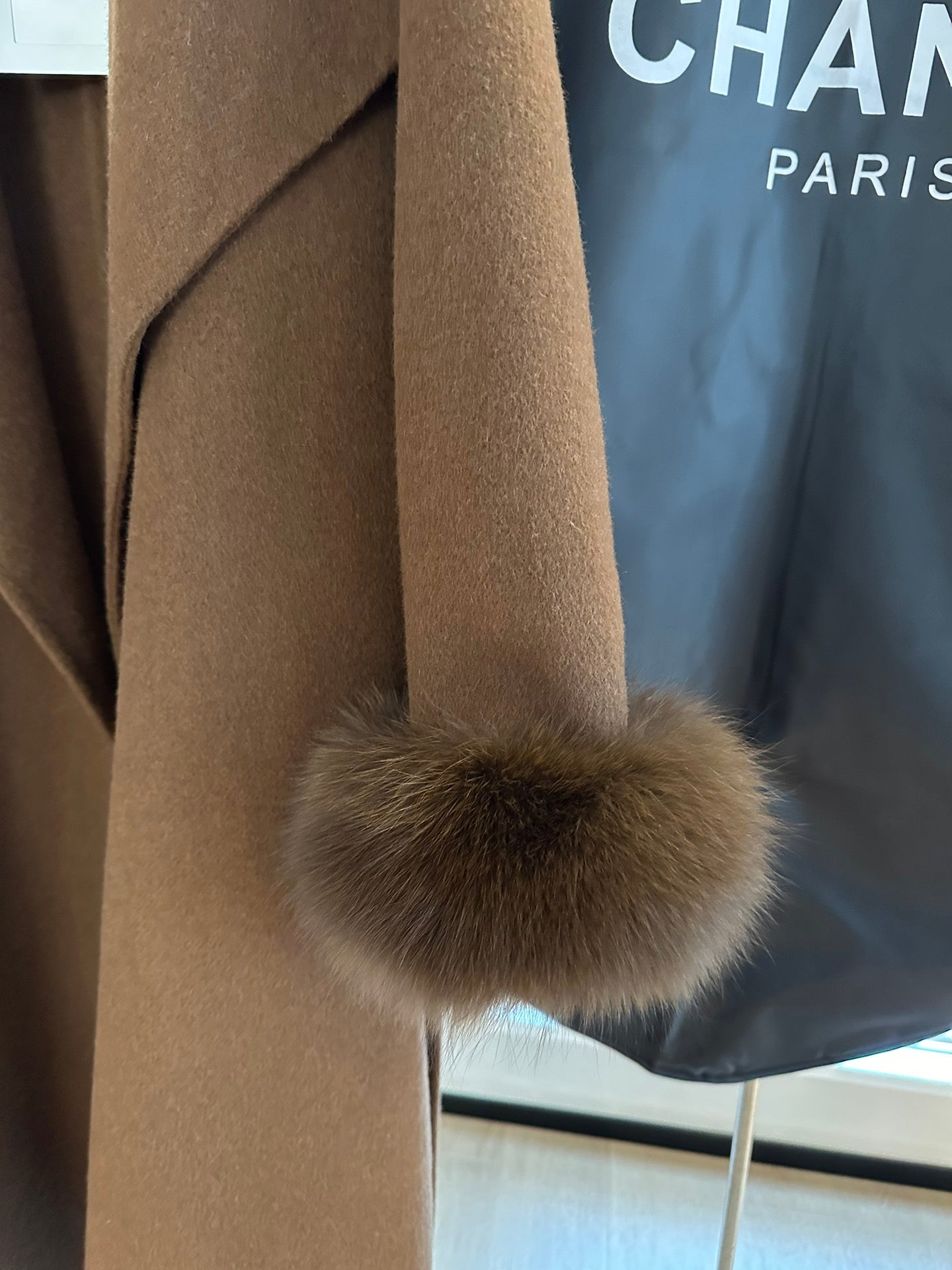 New Cashmere Fox Fur Lapel Coat