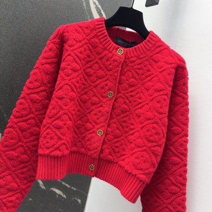 25SS jacquard knitted cardigan