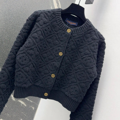 25SS jacquard knitted cardigan