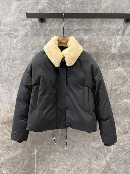 New Shearling Lapel Quilted Jacket