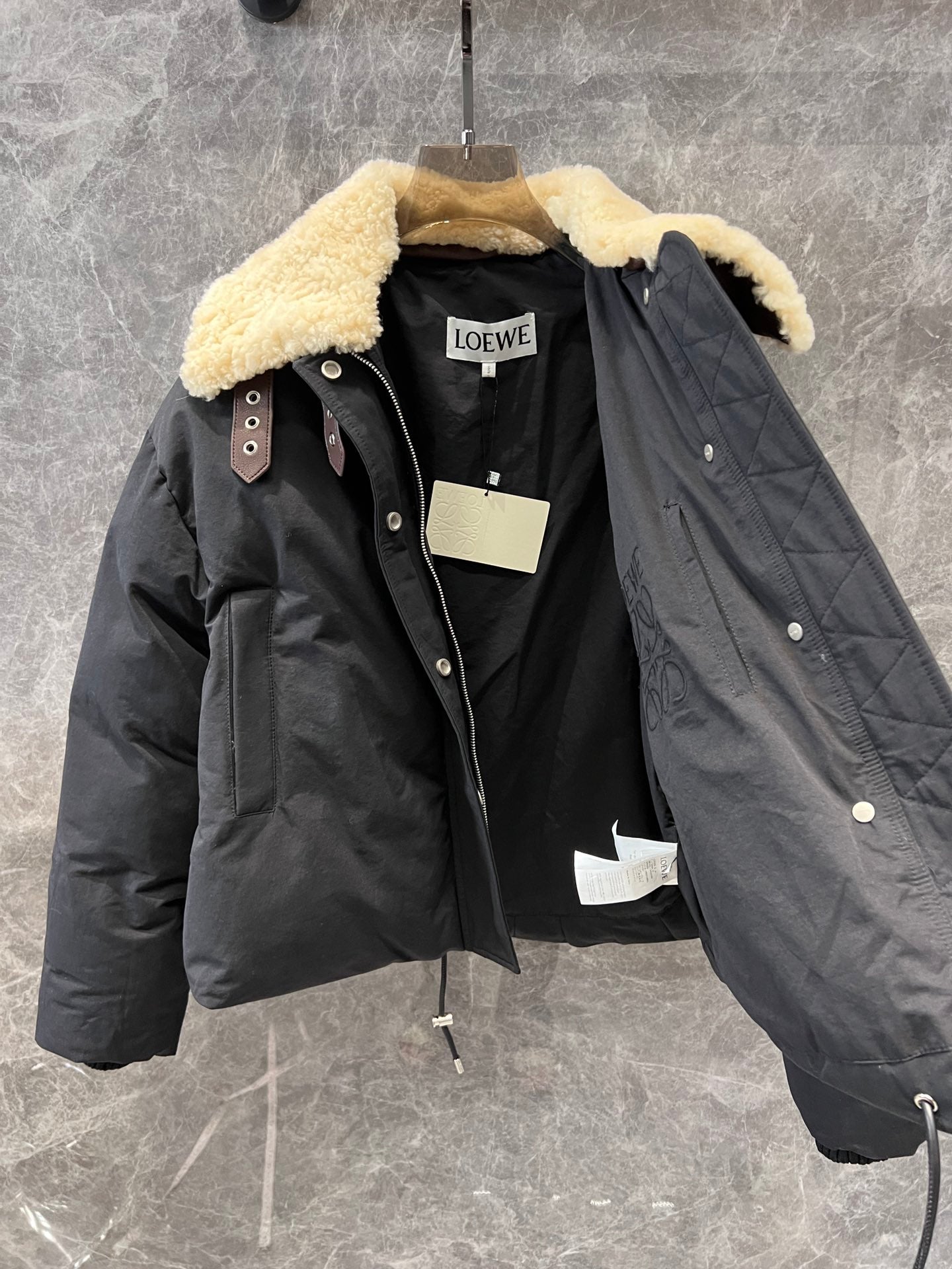 New Shearling Lapel Quilted Jacket