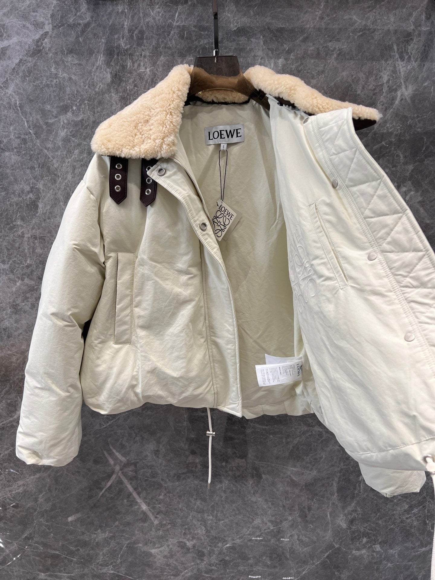 New Shearling Lapel Quilted Jacket