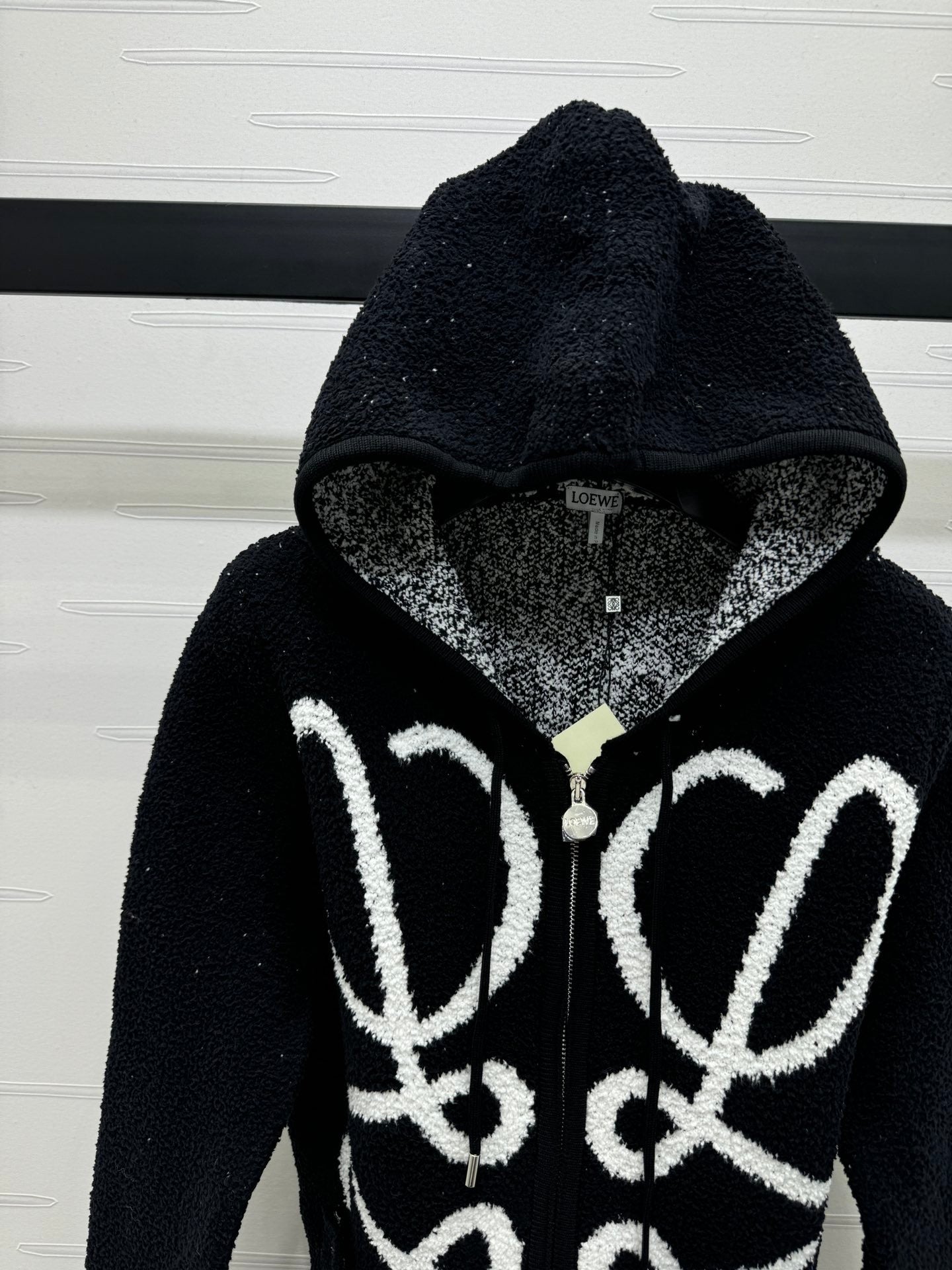 New jacquard logo hooded cardigan